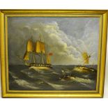 English School an early nineteenth century oil on canvas. East Indianan rescuing part of a