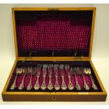 A set of six pairs of Victorian fish eaters, made for the North American market, the knife blades by