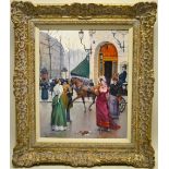 Juan Soler, an attractive modern signed oil painting, on canvas of a Parisian street scene of the