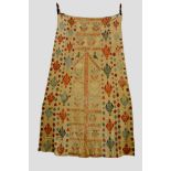 Attractive Greek Islands silk embroidered linen tent panel, Dodecanese, 18th century, 88in. long x