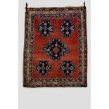 Afshar rug, Kerman area, south west Persia, about 1930s, 6ft. 1in. x 4ft. 11in. 1.86m. x 1.50m.