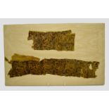 Two fine Chinese silk tapestry fragments, Tang (7th-8th century) or Liao Dynasty (10-12th