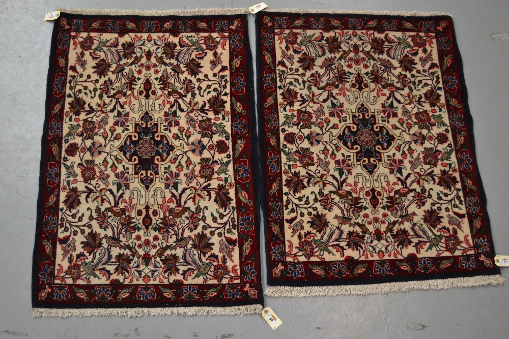 Two pairs of small north west Persian rugs, 20th century, two with ivory fields, one 3ft. 5in. x - Image 2 of 2