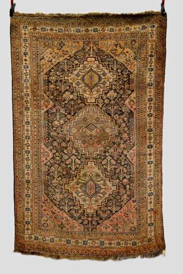 Qashqa’i rug, Fars, south west Persia, about 1930-40s, 8ft. 1in. x 5ft. 2in. 2.46m. x 1.58m. Overall