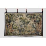 Fine wool pictorial landscape tapestry in the Aubusson style in a pastel palette, modern, 4ft. 11in.