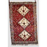 Qashqa’i rug, Fars, south west Persia, mid-20th century, 8ft. x 5ft. 2.44m. x 1.52m. Note the
