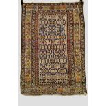 Konagkend rug, north east Caucasus, about 1920s, 4ft. 10in. x 3ft. 5in. 1.47m. x 1.04m. Overall wear