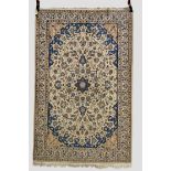 Nain part silk rug, south west Persia, last quarter 20th century, 6ft. 5in. x 4ft. 1in. 1.96m. x 1.