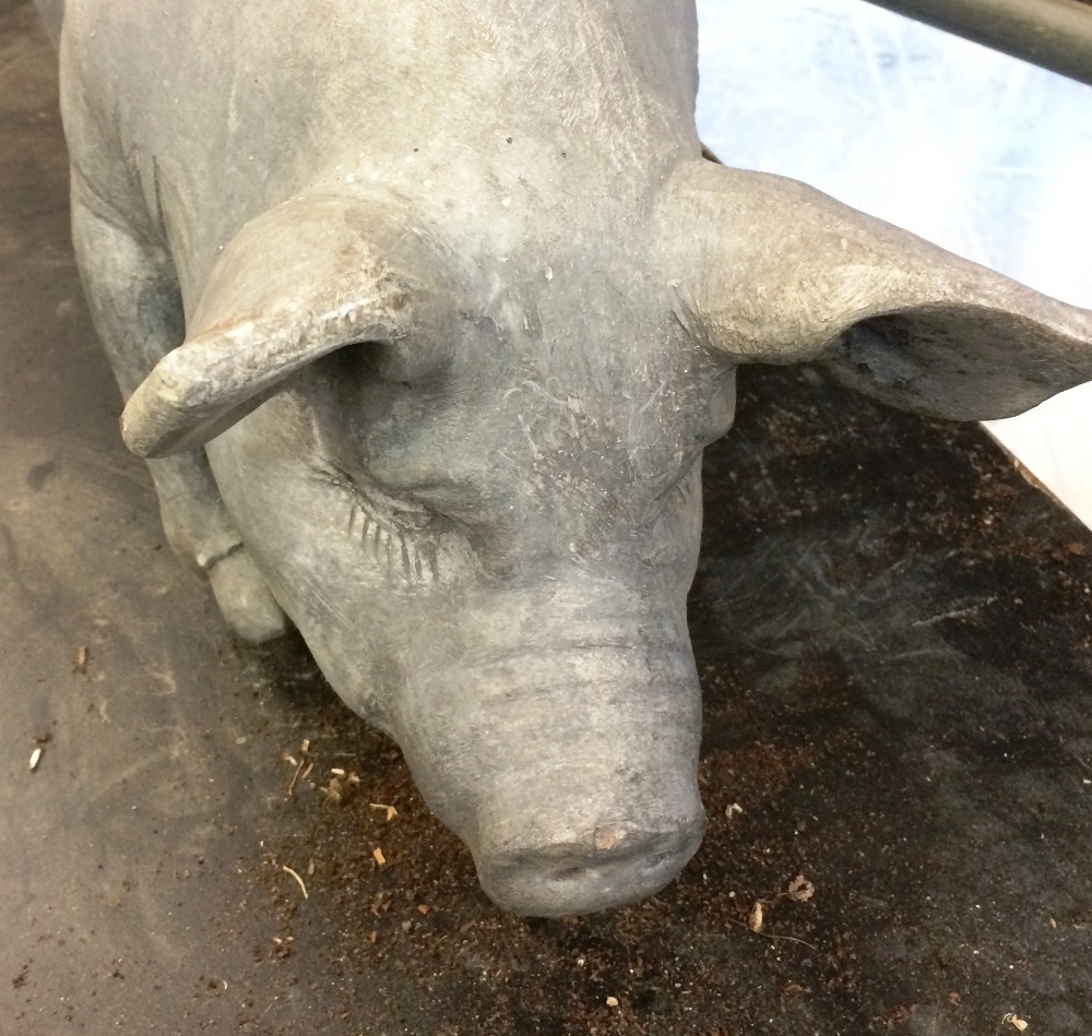 A lead casting of a model pig. 25.25in (64cm). - Image 2 of 2