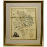 Thomas Dix. Two early nineteenth century county maps of Worcester and Huntingdon divided in Hundreds