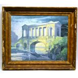 Cusden, (Richard Albert Gordon). 69', a signed oil painting on board, the Palladian Bridge at Wilton