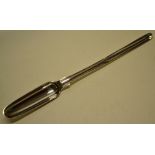 A George IV silver fiddle thread and shell pattern marrow scoop. Maker William Eaton, London 1830.