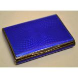 A Dutch silver gilt and blue enamel box London 1929 import mark. 3.25in (8cm). (Small chip to