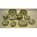 A collection of Victorian Staffordshire ware dolls china part tea set, decorated oriental figures