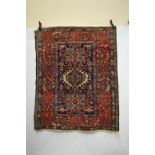Karaja rug, north west Persia, about 1930s, 6ft. 1in. x 4ft. 9in. 1.86m. x 1.45m. Some wear in