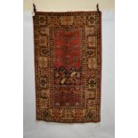 German hooked pile rug of Ladik prayer rug design, mid-20th century, 6ft. 10in. x 4ft. 2in. 2.08m. x