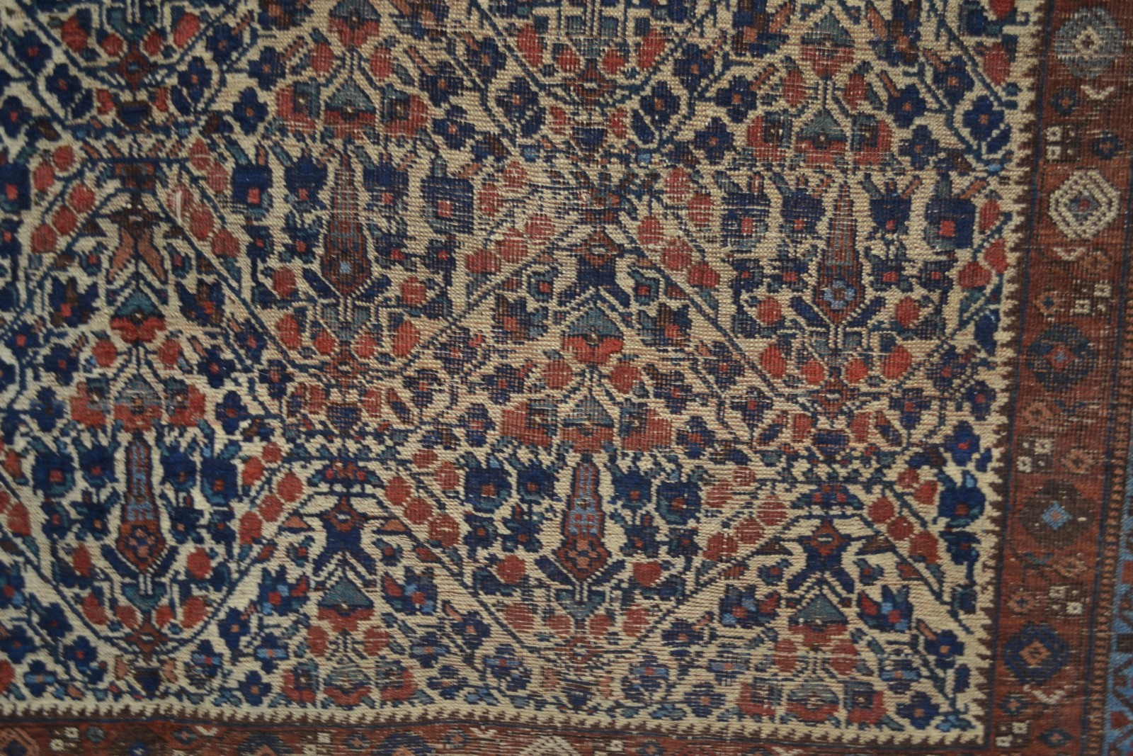 Neiriz rug, Fars, south west Persia, about 1930s, 5ft. 9in. x 4ft. 10in. 1.75m. x 1.47m. Overall - Image 5 of 5