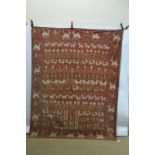 Large Rajasthan appliqué bed cover, north west India, circa 1930s-40s, 107in. x 85in. 272cm. x