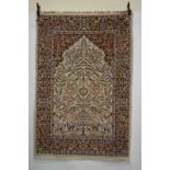 Lahore prayer rug, north east Pakistan, mid-20th century, 6ft. 3in. x 4ft. 2in. 1.91m. x 1.27m. Note