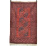 Ersari Turkmen rug with three large guls, north east Afghanistan, about 1930s, 5ft. 9in. x 3ft. 9in.