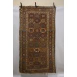 Kurdish rug, north west Persia, early 20th century, 7ft. 7in. x 4ft. 2.31m. x 1.22m. Overall wear,