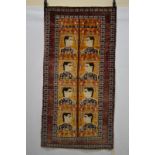 Baluchi pictorial rug, Zabul area, north east Persia/Afghanistan borders, about 1920s-30s, 6ft. 1in.