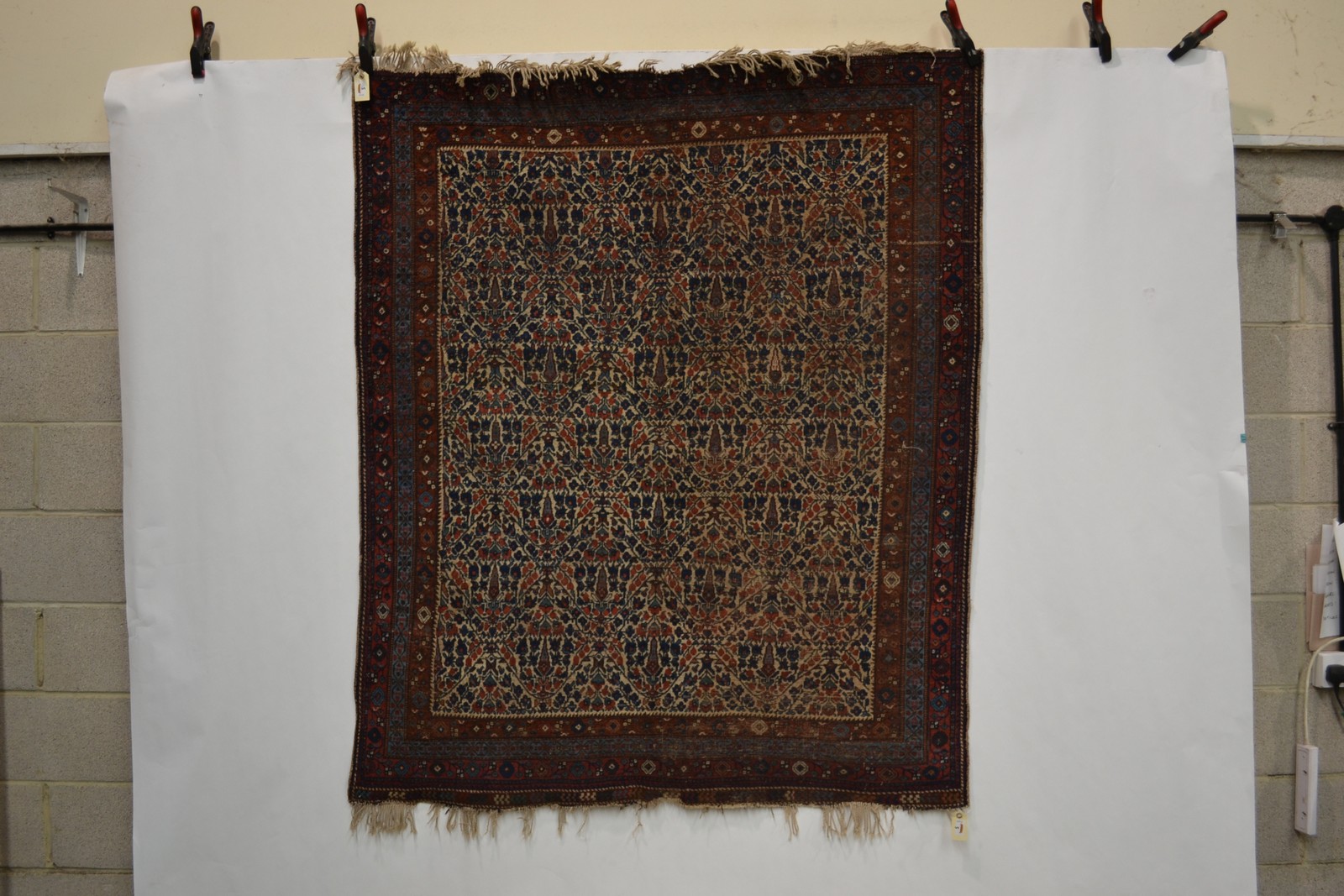 Neiriz rug, Fars, south west Persia, about 1930s, 5ft. 9in. x 4ft. 10in. 1.75m. x 1.47m. Overall