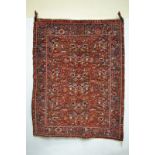 Karaja rug, north west Persia, circa 1930s, 6ft. 4in. x 5ft. 1.93m. x 1.52m. Moth damage in places.