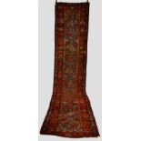 Veramin runner, north west Persia, about 1920s, 15ft. 3in. x 3ft. 4in. 4.65m. x 1.02m. Note the