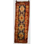 Afghan runner, north west Frontier Province, modern, 8ft. 8in. x 2ft. 11in. 2.64m. x 0.89m. Area