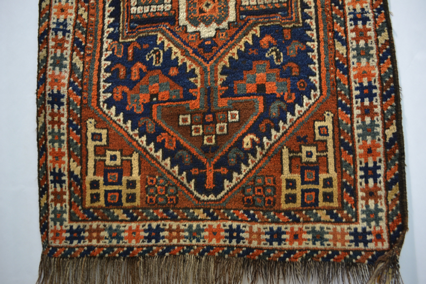 Three rugs all 1920s-30s, comprising: Fars rug, Shiraz area, south west Persia, 4ft. 3in. x 2ft. - Image 2 of 5