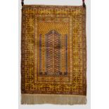 Panderma prayer rug, west Anatolia, circa 1930s, 5ft. 5in. x 3ft. 11in. 1.65m. x 1.20m. Note the