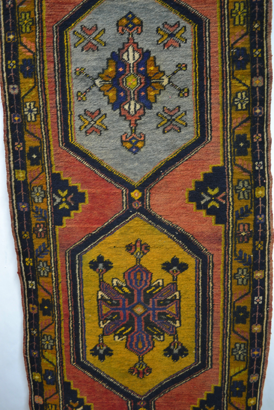 Anatolian runner, probably west Anatolia, circa 1930s 12ft. 10in. x 2ft. 6in. 3.90m. x 0.76m. Slight - Image 3 of 4