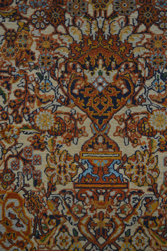 Kashmiri silk souf prayer rug, north India, second half 20th century, 5ft. x 3ft. 1in. 1.52m. x 0. - Image 3 of 6