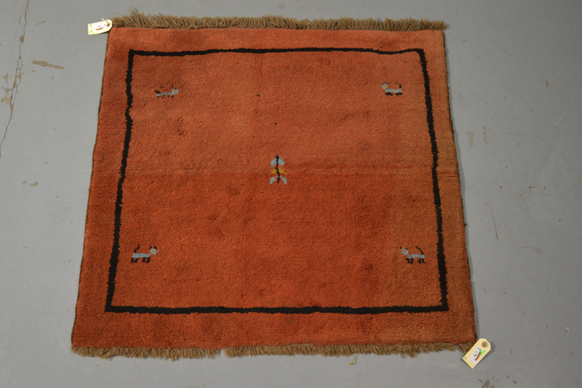 Five small red field Persian gabbehs, Fars area, south west Persia, 20th century. Some surface - Image 6 of 6