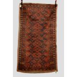 Ersari Turkmen 2 x 10 gul rug, south west Turkmenistan, early 20th century, 5ft. 7in. x 3ft. 3in.