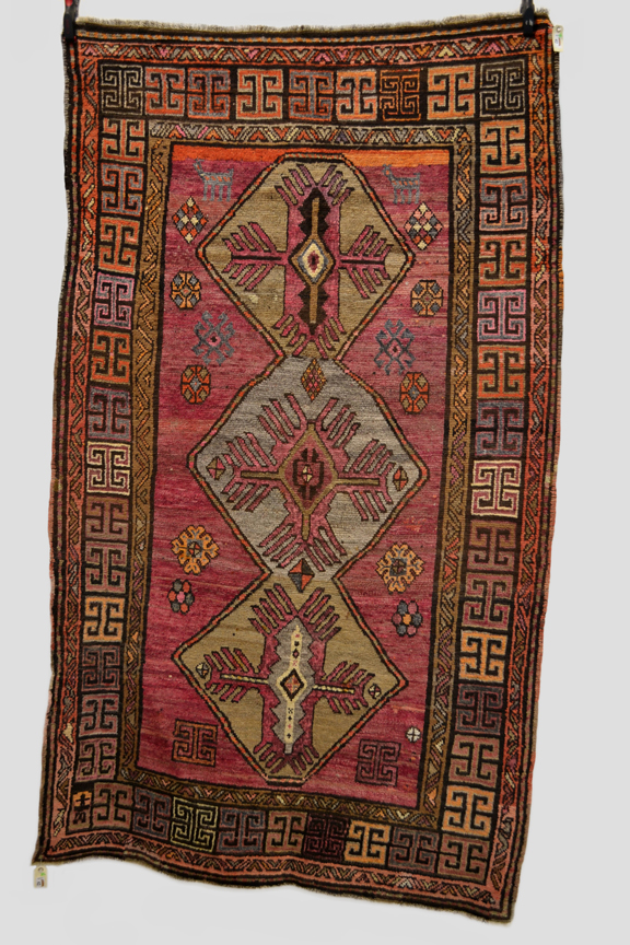 Kurdish rug, north west Persia, 20th century, 7ft. 4in. x 4ft. 4in. 2.24m. x 1.32m. Overall wear