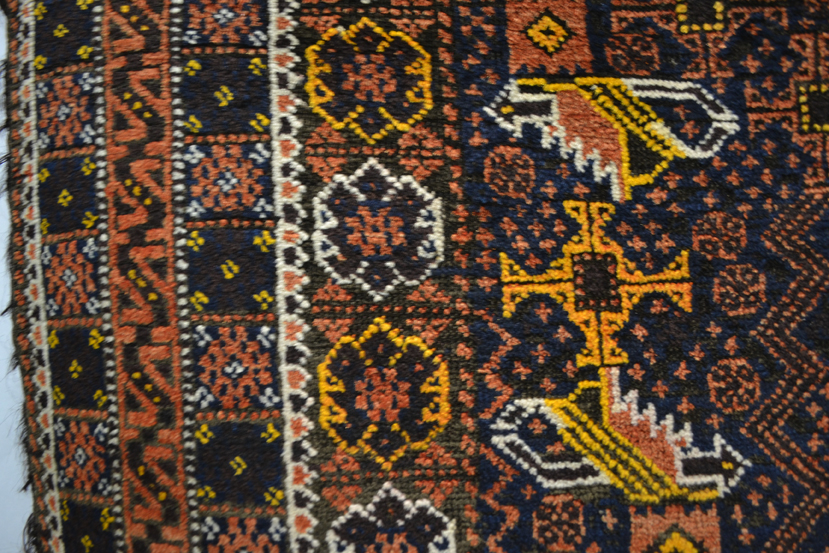 Baluchi rug with saffron yellow highlights, Khorasan, north east Persia, circa 1930s, 6ft. 4in. x - Image 4 of 4