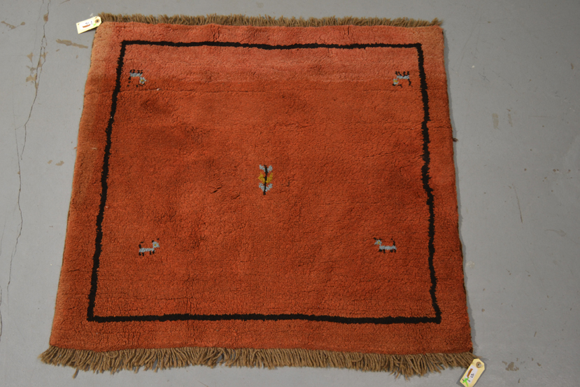 Five small red field Persian gabbehs, Fars area, south west Persia, 20th century. Some surface - Image 5 of 6