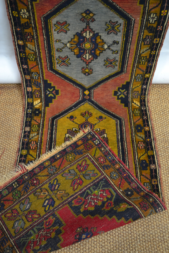 Anatolian runner, probably west Anatolia, circa 1930s 12ft. 10in. x 2ft. 6in. 3.90m. x 0.76m. Slight - Image 4 of 4