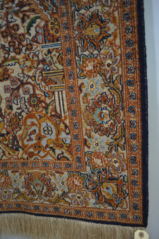 Kashmiri silk souf prayer rug, north India, second half 20th century, 5ft. x 3ft. 1in. 1.52m. x 0. - Image 2 of 6
