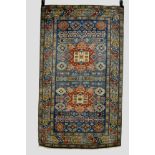 Three Caucasian rugs comprising: Erivan rug with pale blue field, Armenia, central Caucasus, early