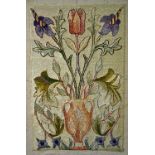 Arts and Crafts embroidered picture, in the manner of designs made by William Morris, English,