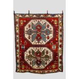 Very rare and large Lori-Pambak rug with two central ivory octagons, Kazak region, south west