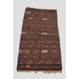 Tekke Turkmen pallas (flatweave cover), late 19th/early 20th century, 9ft. 1in. x 4ft. 10in. 2.