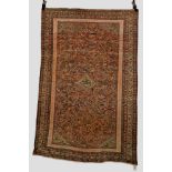 Malayer rug, north west Persia, circa 1930s, 6ft. 2in. x 3ft. 11in. 1.88m. x 1.20m. Overall wear.
