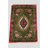 Attractive Qum silk mat, south central Persia, second half 20th century, 2ft. 10in. x 1ft. 11in. 0.