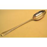 An Edwardian silver Hanovarian rat tail pattern gravy spoon, engraved a swan with coronet crest.
