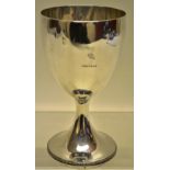 Hester Bateman. A George III wine goblet, engraved a stork crest, on a beaded edge stem foot. 6.25in