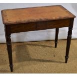 A William IV mahogany centre table, the rectangular top with well figured cross banding, the